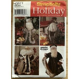 Simplicity Holiday Sunrise Designs Jana Beus Pattern 7921‎ ~ 26" Santa & Clothes
